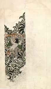 壁紙のための未完成の「鳥とつる」木版デザイン、1878 作： William Morris